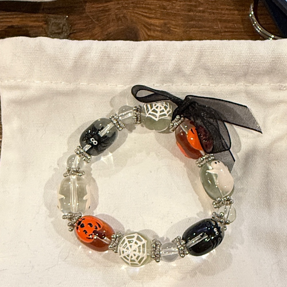 Halloween Themed Beaded Bracelet with Bow
